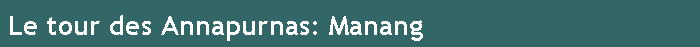Le tour des Annapurnas: Manang