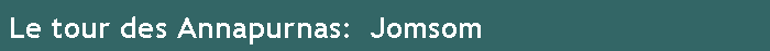 Le tour des Annapurnas:  Jomsom