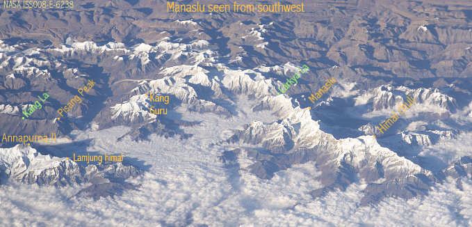 Manaslu space picture Nepal