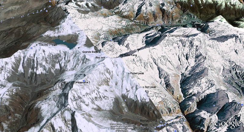 Tilicho and Tarke kang Google earth viewed from  ABC-x0800